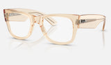 Ray-Ban Mega Wayfarer RX0840V — Transparent Nude — quarter view