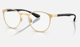 Ray-Ban RX6355 — Gold — quarter view