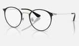 Ray-Ban RX6378F — Black on Silver — quarter view