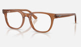 Ray-Ban RX5461D — Transparent Brown — quarter view