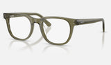 Ray-Ban RX5461D — Transparent Green — quarter view