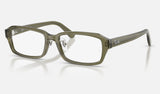Ray-Ban RX5458D — Transparent Green — quarter view