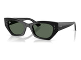 Ray-Ban Zena RB4430 — Black / Dark Green — quarter view