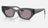 Ray-Ban Zena RB4430 — Transparent Grey / Dark Violet — quarter view