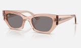 Ray-Ban Zena RB4430 — Transparent Pink / Brown — quarter view