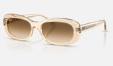 Ray-Ban RB2221 — Transparent Nude / Clear Gradient Brown — quarter view