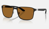 Ray-Ban RB3721CH — Matte Black on Black / Bronze Urban Polarized+ — quarter view
