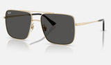 Ray-Ban Ari RB3758 — Pale Gold / Dark Grey — quarter view