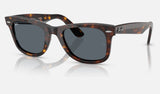 Ray-Ban Wayfarer RB2140 — Havana / Blue — quarter view
