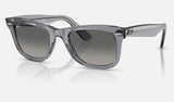 Ray-Ban Wayfarer RB2140 — Transparent Grey / Light Grey Gradient Dark Grey — quarter view