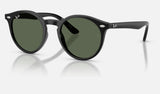 Ray-Ban Junior RJ9064S — Black / Dark Green — quarter view