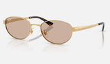 Ray-Ban RB3774D — Arista Gold / Light Brown — quarter view