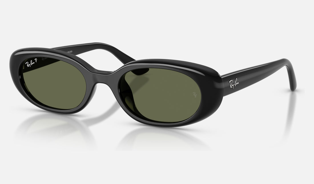 Ray-Ban RB4441D — Black / Polarized Dark Green — quarter view