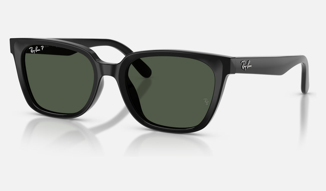Ray-Ban RB2243D — Black / Polarized Dark Green — quarter view