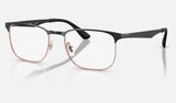 Ray-Ban RX6363 — Black on Copper — quarter view
