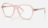 Ray-Ban RX5456 — Transparent Pink — quarter view