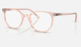 Ray-Ban Elliot RX5397 — Transparent Pink — quarter view