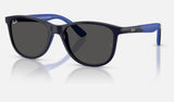 Ray-Ban Junior RJ9077SF — Dark Blue/rubber Blue / Dark Grey — quarter view