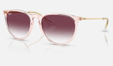 Ray-Ban Erika RB4171F — Transparent Pink / Clear Gradient Dark Violet — quarter view
