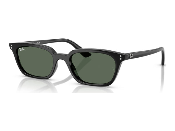 Ray-Ban Zaya RB4456F — Black / Dark Green — quarter view