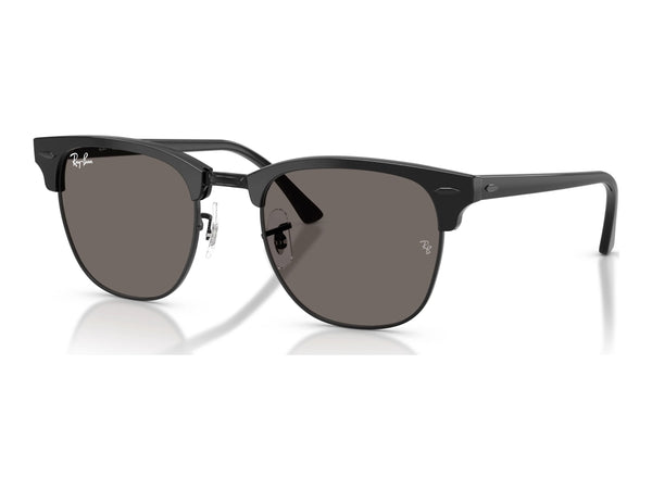 Ray-Ban Clubmaster Low Bridge Fit RB3016F — Black / Dark Grey — quarter view