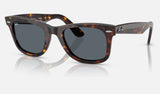 Ray-Ban Wayfarer RB2140F — Havana / Blue — quarter view