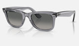 Ray-Ban Wayfarer RB2140F — Transparent Grey / Light Grey Gradient Dark Grey — quarter view