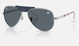 Ray-Ban Aviator Max RB3925 — Silver / Blue — quarter view