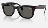 Ray-Ban Folding Wayfarer RB4105 — Black / Dark Grey — quarter view
