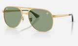 Ray-Ban Bill Max RB3793 — Gold / Green — quarter view