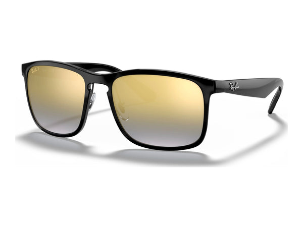 Ray-Ban RB4264 — Black / Blue & Gold Polarized+ — quarter view