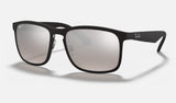 Ray-Ban RB4264 — Black / Silver Polarized+ — quarter view