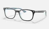 Ray-Ban RX5375 — Havana on Light Blue — quarter view