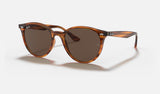 Ray-Ban RB4305 — Striped Red Havana / Dark Brown — quarter view