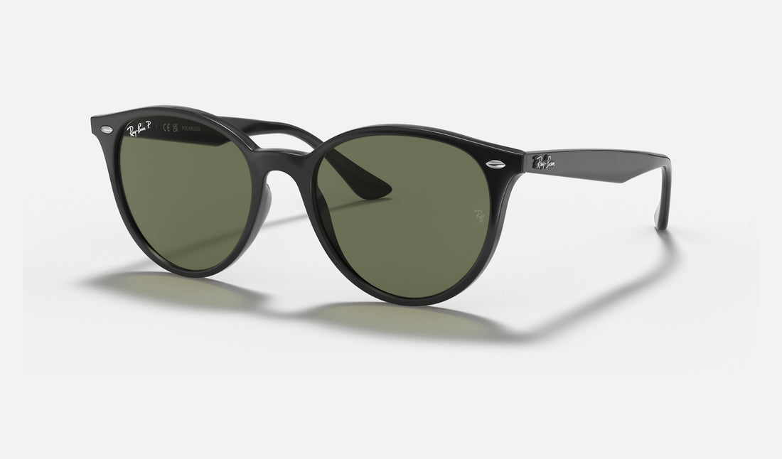Ray-Ban RB4305 — Black / G-15 Green Polarized — quarter view