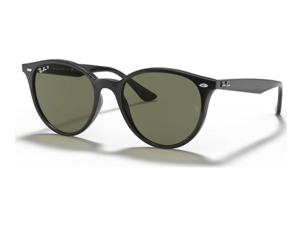 Ray-Ban RB4305F — Black / G-15 Green Polarized — quarter view
