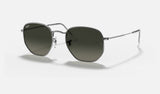 Ray-Ban Hexagonal RB3548N — Gunmetal / Grey Gradient — quarter view