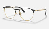 Ray-Ban RX6375 — Black on Gold — quarter view