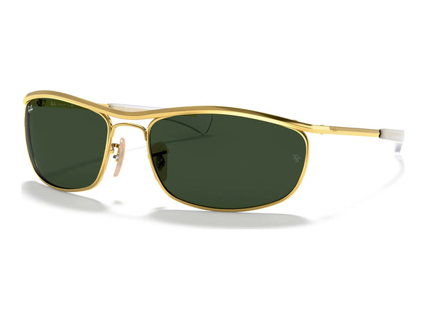Ray-Ban Olympian I Deluxe RB3119M — Arista Gold / G-15 Green — quarter view