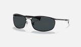 Ray-Ban Olympian I Deluxe RB3119M — Black / Blue — quarter view