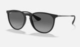 Ray-Ban Erika RB4171F — Rubber Black / Grey Polarized — quarter view