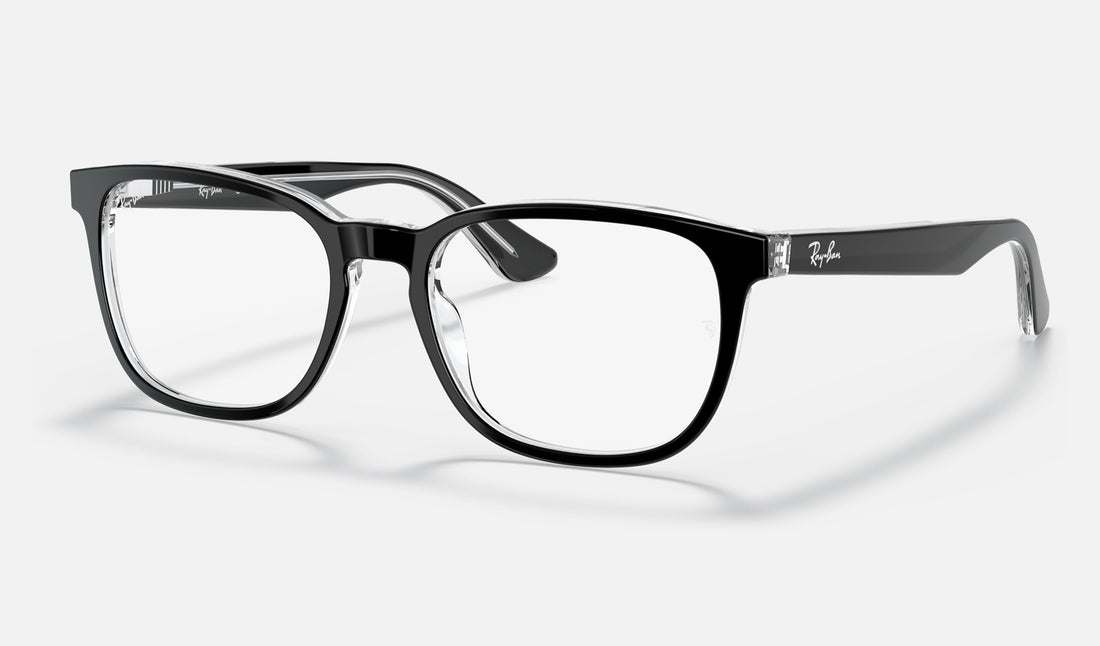 Ray-Ban Junior RY1592 — Black on Transparent — quarter view