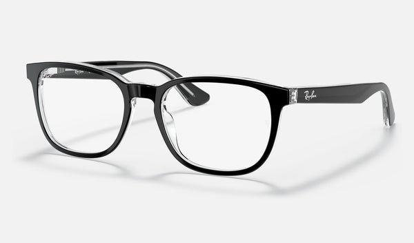Ray-Ban Junior RY1592 — Black on Transparent — quarter view