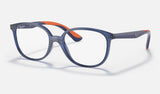 Ray-Ban Junior RY1598 — Transparent Blue — quarter view