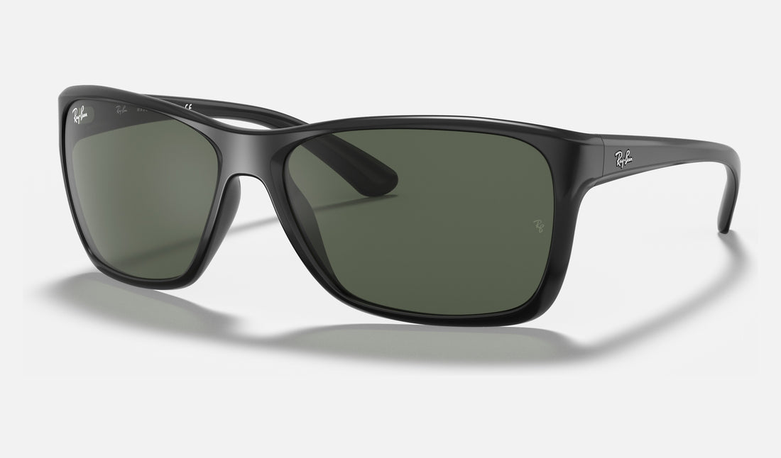Ray-Ban RB4331 — Black / G-15 Green — quarter view