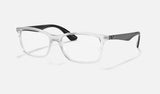 Ray-Ban RX7047 — Transparent — quarter view