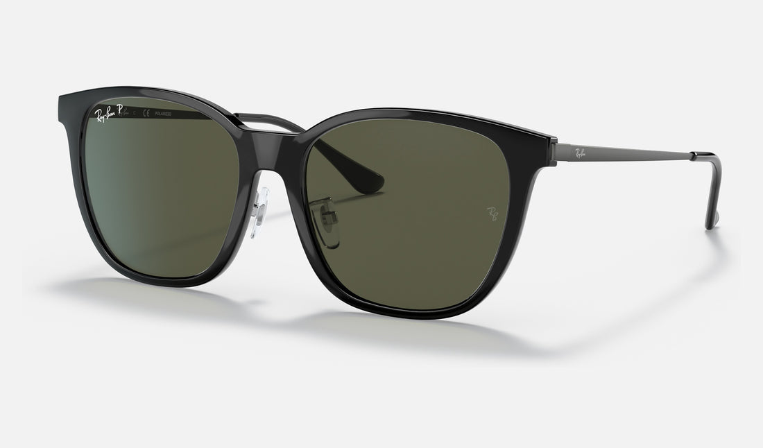 Ray-Ban RB4333D — Black / G-15 Green Polarized — quarter view
