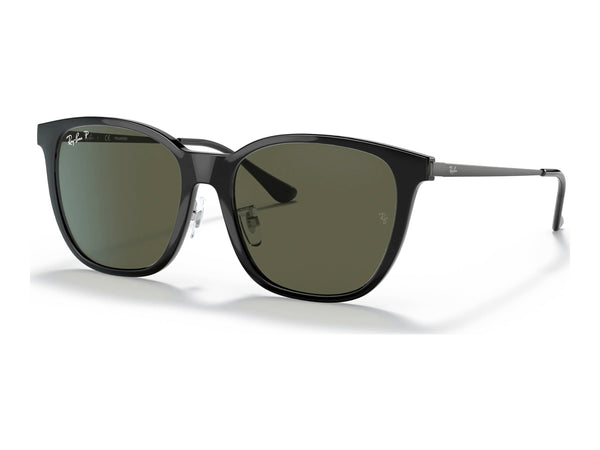 Ray-Ban RB4333D — Black / G-15 Green Polarized — quarter view