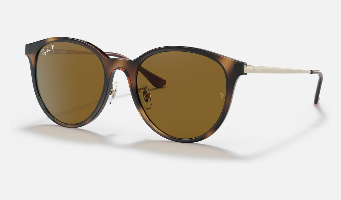 Ray-Ban RB4334D — Light Havana / Brown Polarized — quarter view