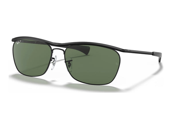 Ray-Ban Olympian Ii Deluxe RB3619 — Black / G-15 Green Polarized — quarter view